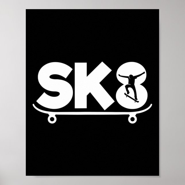 Affiche Patineur drôle en skateboard (Devant)