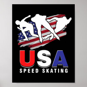 Affiche Patineur sur glace américain Patinage Patineurs Vi