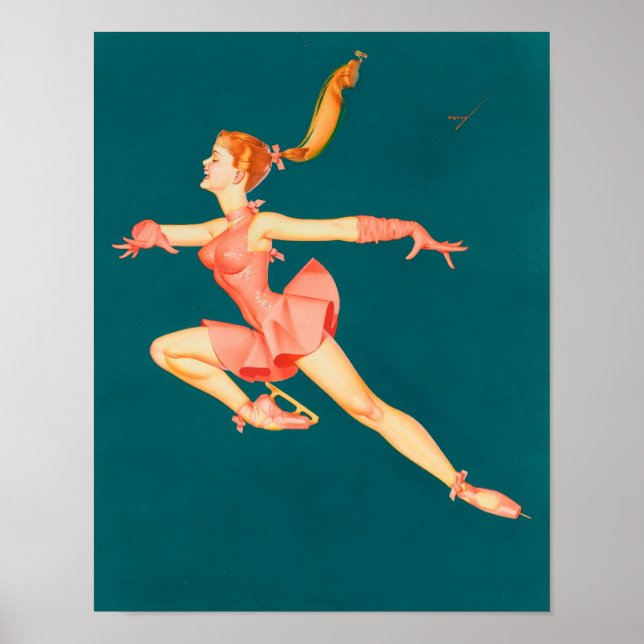 Affiche Patineuse vintage Ballerina, (Devant)