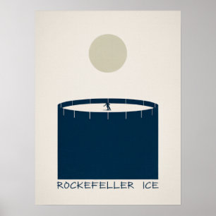 Affiche Patinoire de Rockefeller Manhattan Skateuse d'hive
