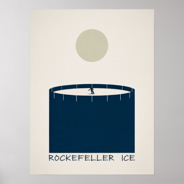 Affiche Patinoire de Rockefeller Manhattan Skateuse d'hive (Devant)