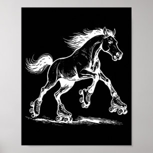 Affiche Patins à roulettes de patinage de cheval vintage d