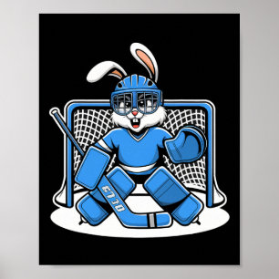 Affiche Patins de gardien de but de hockey Bunny Bleu Bâto
