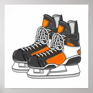 Affiche Patins oranges d'hockey