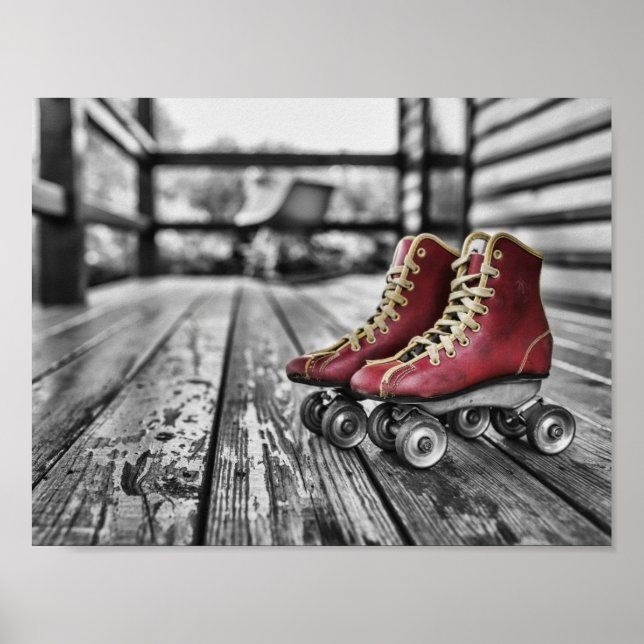 Affiche Patins roulettes vintages (Devant)