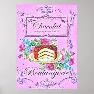 Affiche pâtisserie victorienne au chocolat