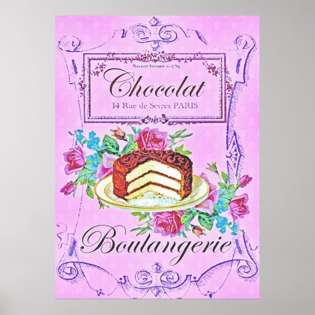 Affiche pâtisserie victorienne au chocolat (Devant)