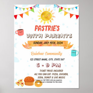 Affiche Pâtisseries modifiées avec prospectus d'événement