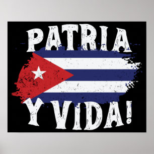 Affiche Patria Y Vida Libérez Cuba Libre Drapeau cubain