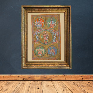 Affiche Patriarches Abraham Isaac Jacob Manuscrit médiéval