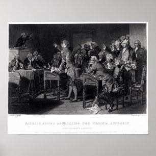 Affiche Patrick Henry addressing the Virginia Assembly