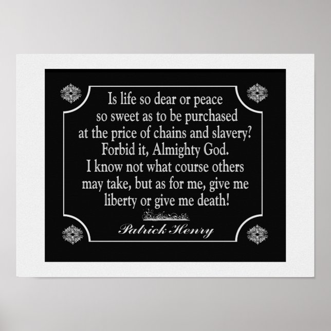 Affiche Patrick Henry Discours Citation - Art print (Devant)