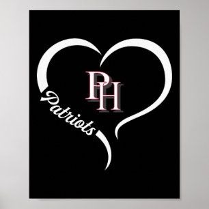 Affiche Patrick Henry Patriots Logo Demi-Coeur Slogan Hs