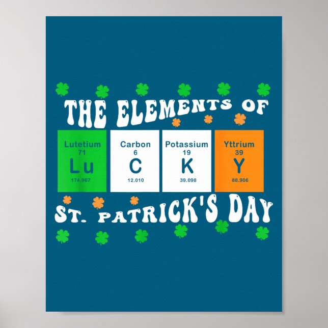 Affiche Patricks Day Funny Elements Of Lucky Periodic Tabl (Devant)