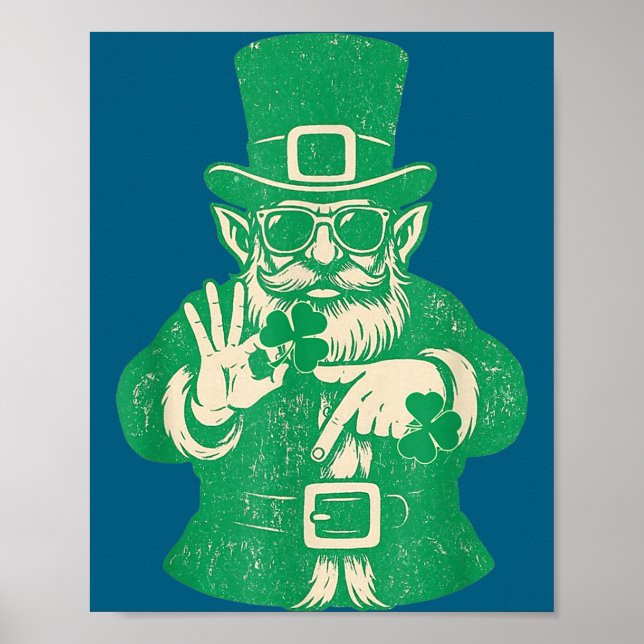 Affiche Patricks Day, Leprechauns Funny 6 Meme Gift Men, W (Devant)