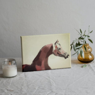 Affiche Patrimoine vintage Arabe Cheval Aquarelle Peinture