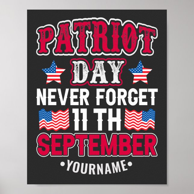 Affiche Patriot Day Never Forget 9 11 (Devant)