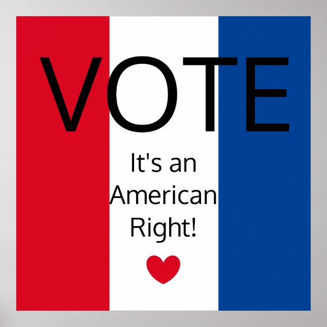 Affiche Patriot Rouge, Blanc et Bleu : (Devant)