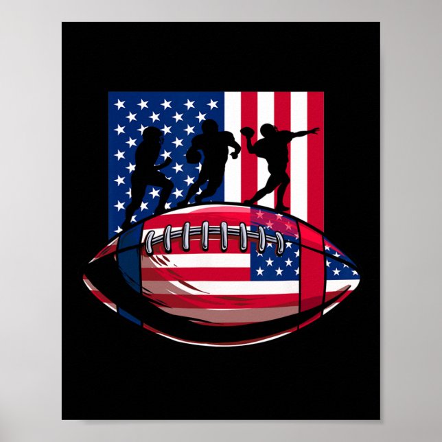 Affiche Patriote USA ou football américain 4 juillet Ameri (Devant)