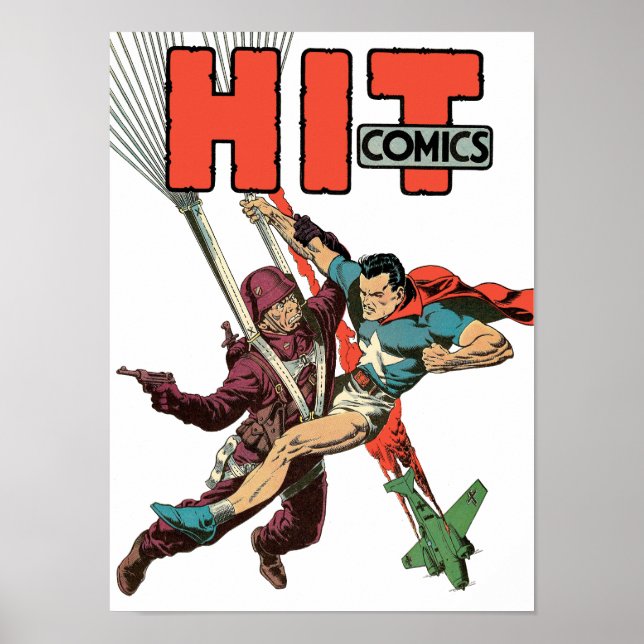 Affiche Patriotic American Cover Art : Hit Comics #24 (Devant)