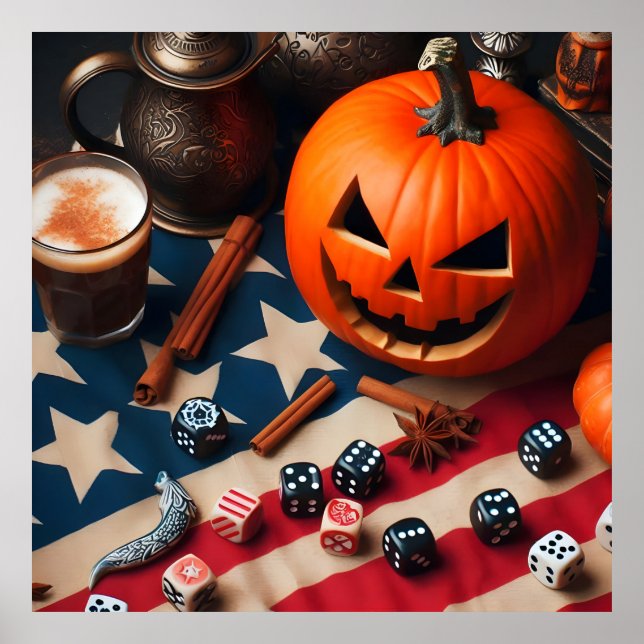 Affiche Patriotic Dice Roll : Citrouille Spice and Liberty (Devant)