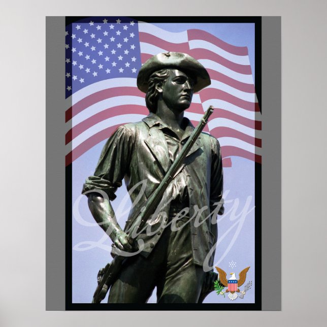 Affiche Patriotic Liberty Minuteman with Defense Emblem (Devant)