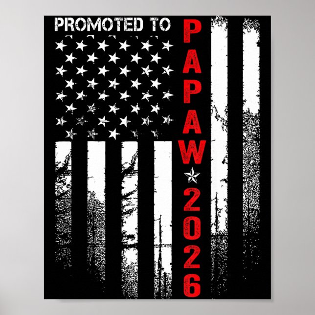Affiche Patriotic Mens Promoted To Papaw Est 2026 First Ti (Devant)
