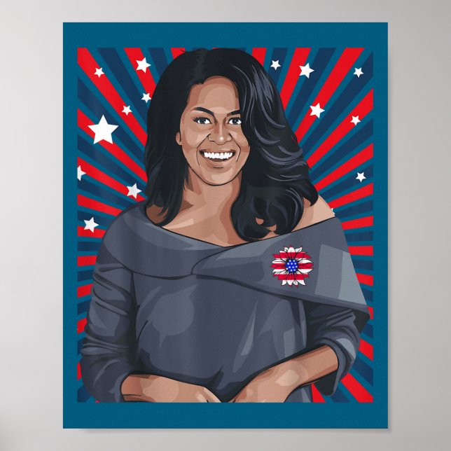Affiche Patriotic Michelle Obama Women History Month Love  (Devant)