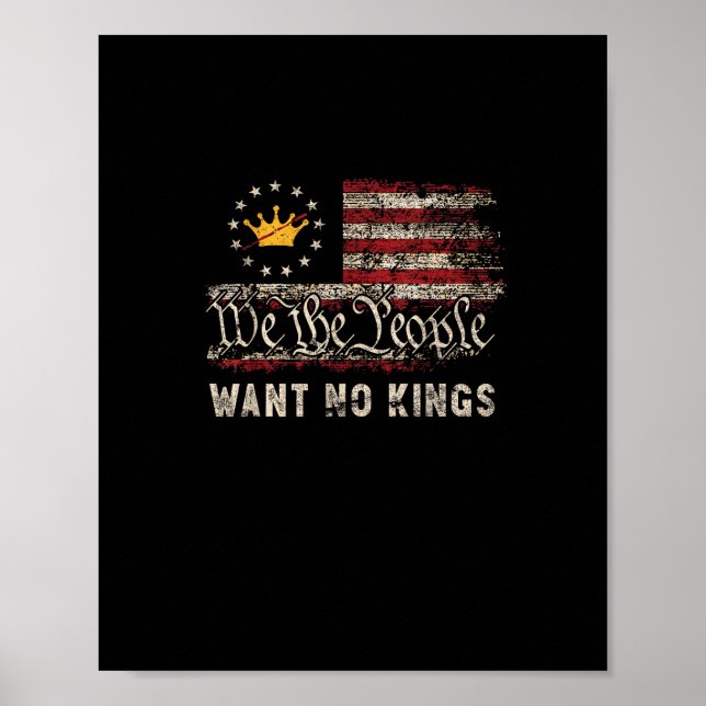 Affiche Patriotic Politics Protest No Kings In America (Devant)