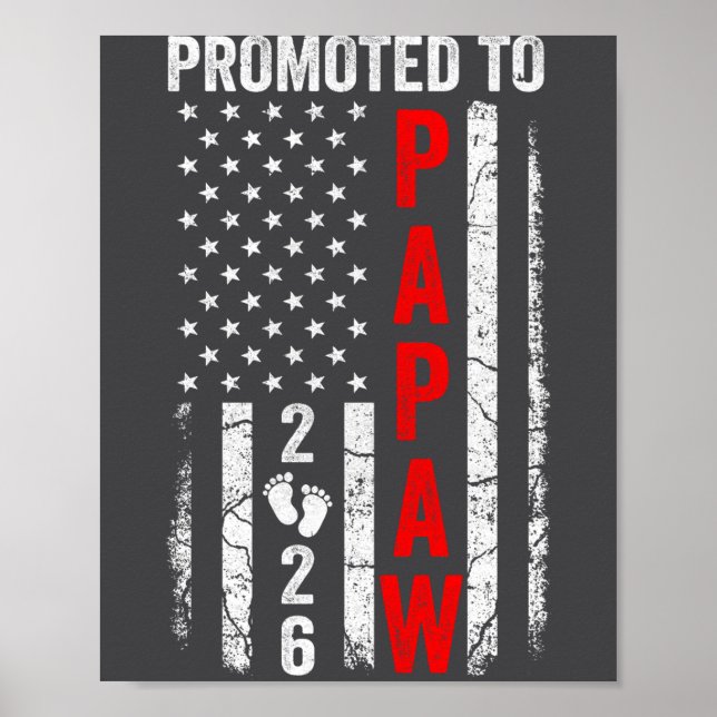 Affiche Patriotic Promoted To Papaw 2026 First Time New Pa (Devant)