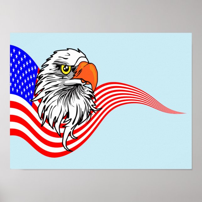 Affiche Patriotique American USA Drapeau chauve (Devant)