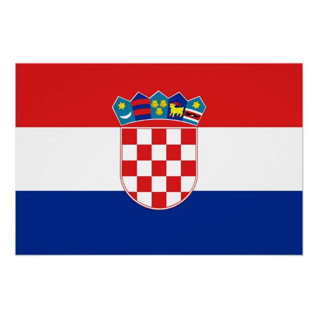 Affiche patriotique avec Drapeau de Croatie (Devant)