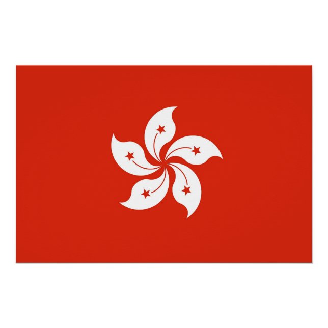 Affiche patriotique avec Drapeau de Hong Kong (Devant)