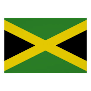 Affiche patriotique avec Drapeau de Jamaïque