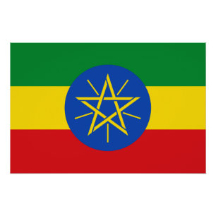 Affiche patriotique avec drapeau de l'Ethiopie