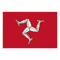 Affiche patriotique avec drapeau de l'île de Man, 