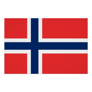 Affiche patriotique avec Drapeau de Norvège