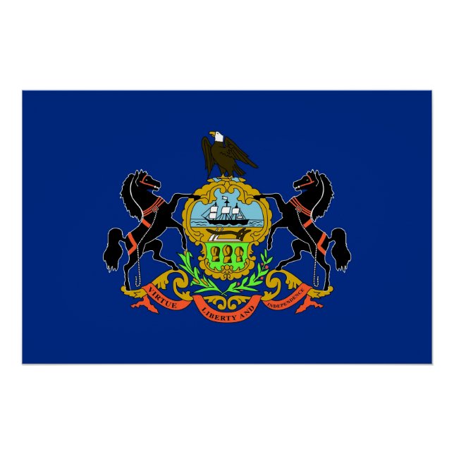 Affiche patriotique avec drapeau de Pennsylvanie (Devant)