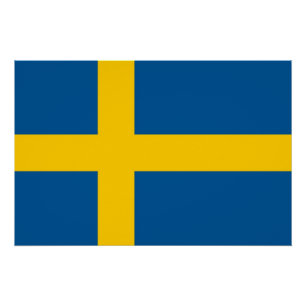 Affiche patriotique avec Drapeau de Suède