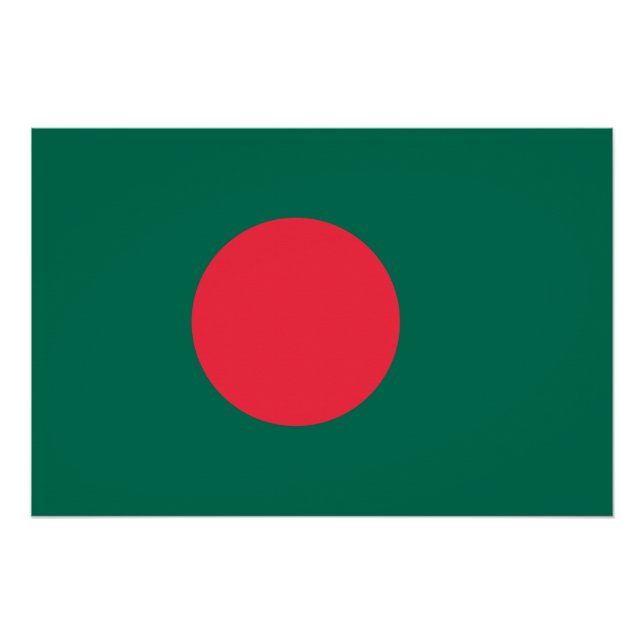 Affiche patriotique avec drapeau du Bangladesh (Devant)