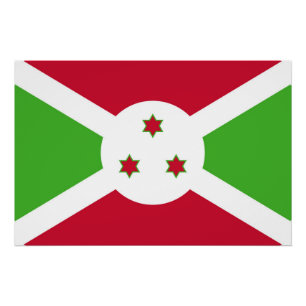 Affiche patriotique avec drapeau du Burundi