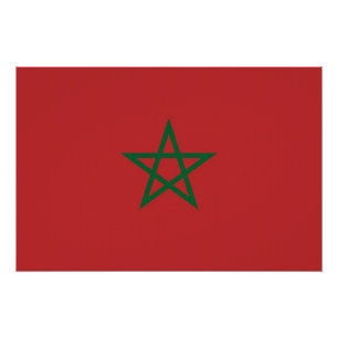 Affiche patriotique avec Drapeau du Maroc