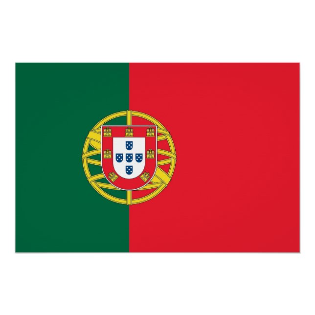 Affiche patriotique avec drapeau du Portugal (Devant)