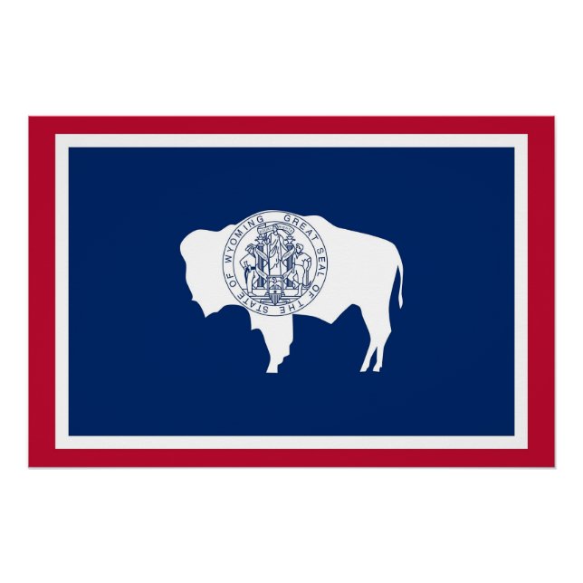Affiche patriotique avec Drapeau du Wyoming (Devant)