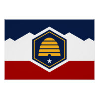 Affiche patriotique avec le drapeau de l'Utah, Éta