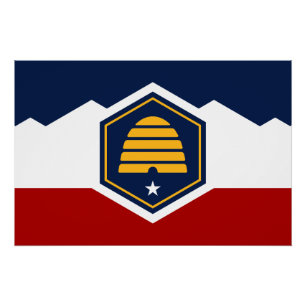 Affiche patriotique avec le drapeau de l'Utah, Éta