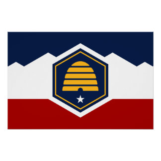 Affiche patriotique avec le drapeau de l'Utah, Éta