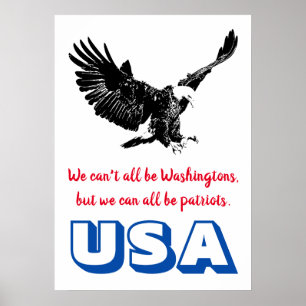 Affiche Patriotique Bald Eagle Motivational USA Pop Art