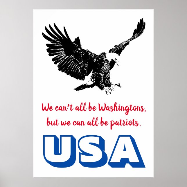 Affiche Patriotique Bald Eagle Motivational USA Pop Art (Devant)