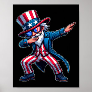 Affiche Patriotique Dabbing Oncle Sam Usa 4 juillet Mens B